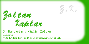 zoltan kaplar business card